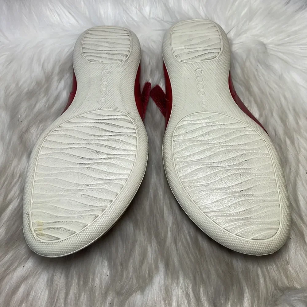 Ecco Red Leather‎ Adjustable Thong Sandals Sz 40/US 9